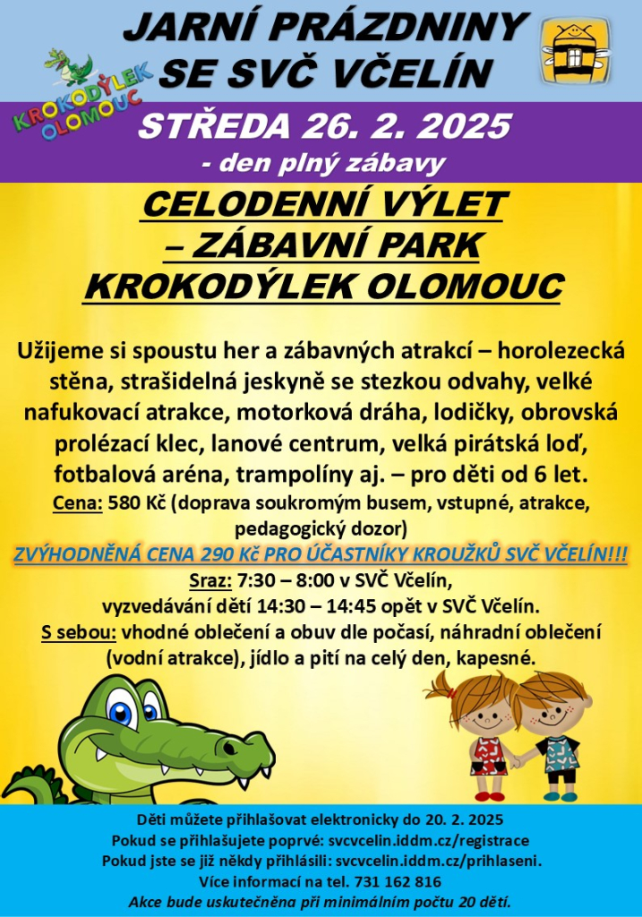 CELODENNÍ VÝLET - KROKODÝLEK OLOMOUC 26.2.2025