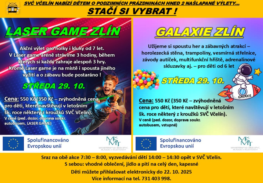 CELODENNÍ VÝLET - LASER GAME ZLÍN 29.10.2025